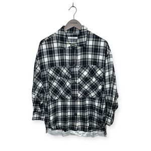 Pharaoh Collection Laura Plaid Oversized Shirt Jacket - Size Small (1)